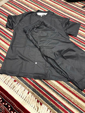 Men?s Tracksuit Set M Regular 2pc Jacket & Trousers Black Solid Poly Blend