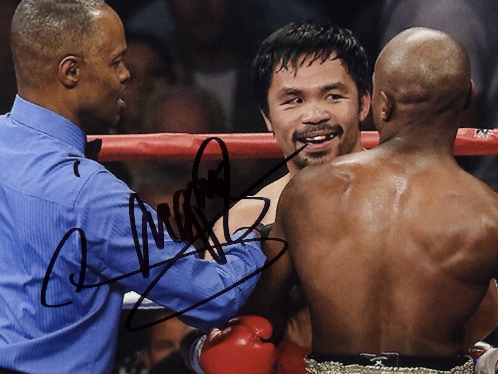 MANNY PACQUIAO SIGNED AUTO 8x10 BOXING PHOTO Floyd Mayweather PSA AUTHENTIC 290 view 2