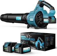 Cordless Leaf Blower 3-Speed Turbo Power, Lightweight, Dual Batteries
