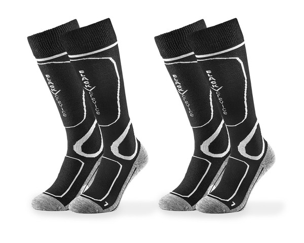 Skisocken Schwarz 2 Paar Black Crevice, Warme Wintersocken, GrößE M-image