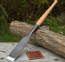 Timber Slick Chisel 52100 High Carbon Steel Flat Blade w/Leather Case