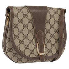 GUCCI GG Supreme Shoulder Bag PVC Beige Gold 10 02 031 Auth 162315