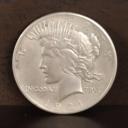 1921 Peace Silver Dollar High Relief.  Nice Details Coin For Album. 90% Silver.