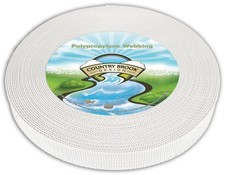 Country Brook Design 1 Inch White Heavy Polypropylene Webbing, 50 Yards