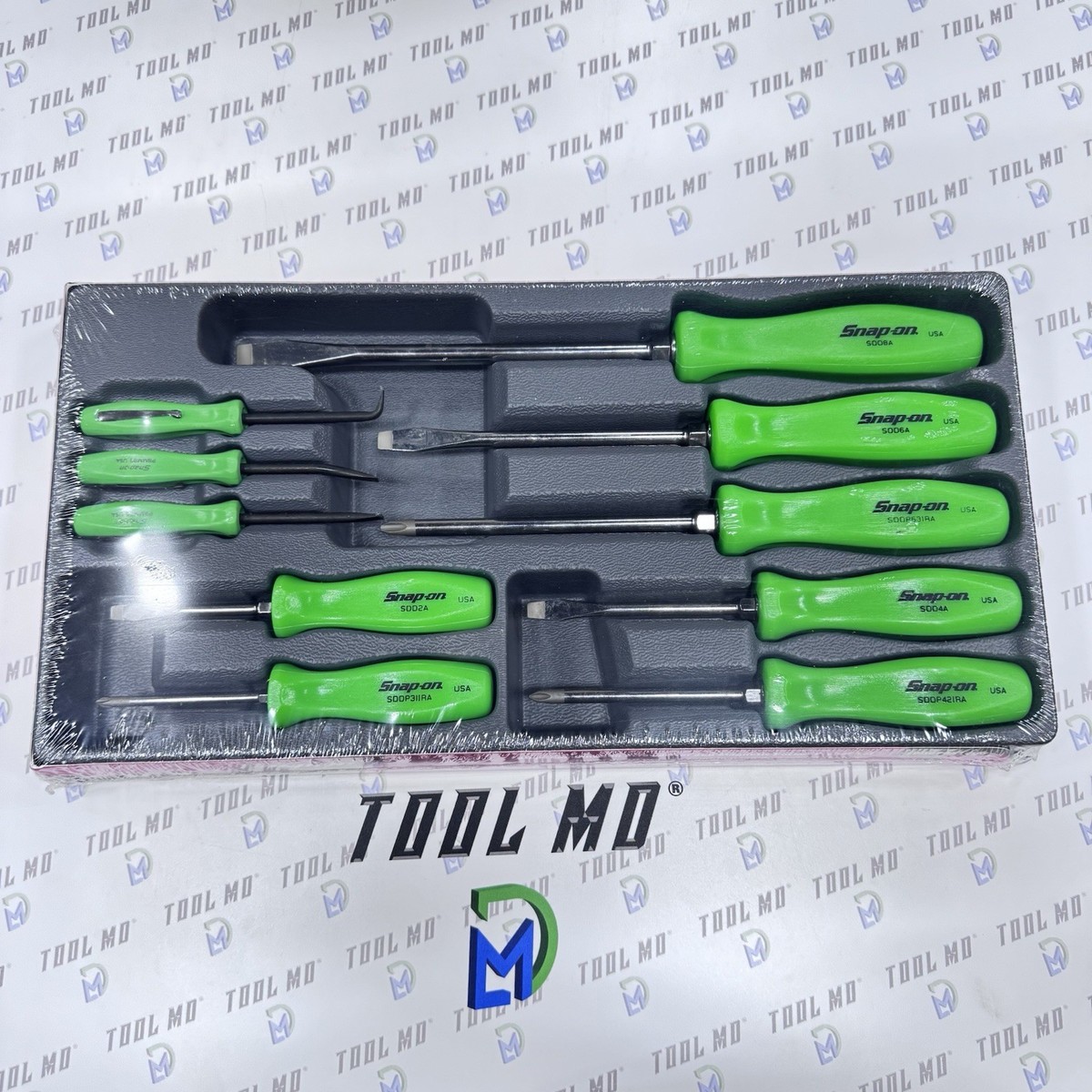 Snap-on Tools NEW GREEN 10pc Screwdriver & Magnet Pocket Prybar