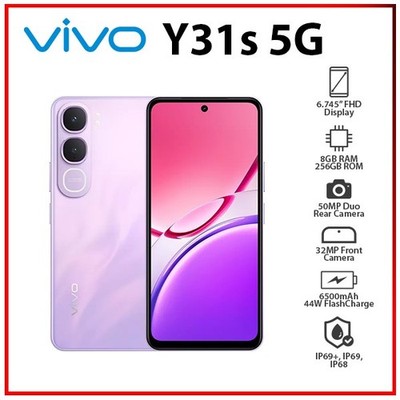 VIVO Y31s 5G 8GB+256GB PURPLE Dual SIM Unlocked Octa Core Android Mobile Phone