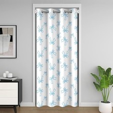 Blue Bowknot Door Curtain for Doorway Privacy Dreamy Princess Style Closet Do...