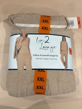 Live 2 Lounge Women's 3-piece Lounge Set, Tan, Size XXL