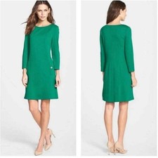 Eliza J Kelly Emerald Green Shift Dress 10 Classic Sheath Knee Length Career