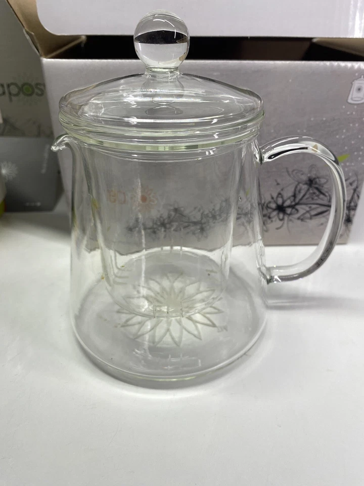 Teaposy Tea For Two Gift Set Blooming Small Glass Tea Pot With Cups Saucers Teas - Image 3 of 4