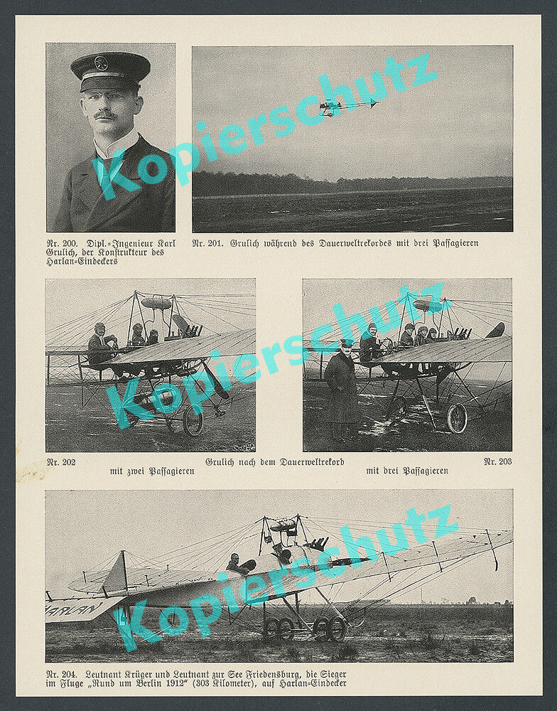 Grulich Harlan jednopłatowy Rekordowe loty Berlin Gothaer Waggonfabrik Luftfahrt 1912 Tanie i popularne