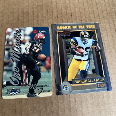 MARSHALL FAULK 1994 Assets Sprint Calling Card & 2000 Bowman Chrome ROY #R3 (d3)