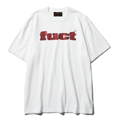 tk　fuct Tシャツ Rare FUCT x SOFTMACHINE Rose Fill OG Logo Tee - White - Soft