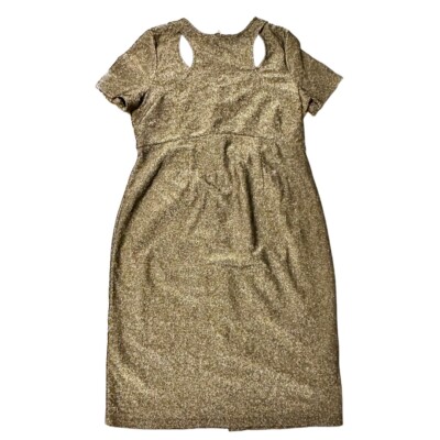 Womens ASOS gold sparkle short-sleeve midi dress with cutouts size US 10 |  eBay