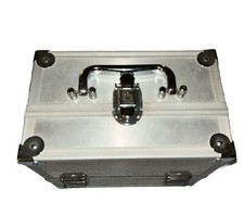 5.5x8x9 Metallic Silver Caboodles Jewelry, Makeup Vanity Organizer Train Case
