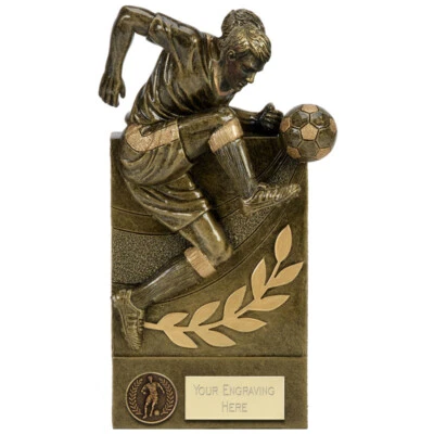 GLENWAY Fußball Pokal Größe 16,0 cm KOSTENLOSE GRAVUR A1870A schwere Harzkonstruktion