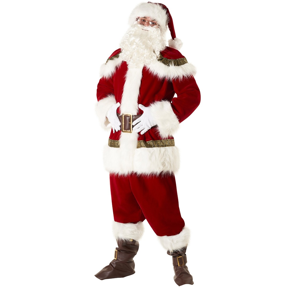 Men`s Super Deluxe Santa Claus Costume 10 piece Adult Father