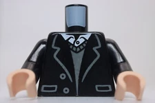 Lego Black Torso Jacket Dark Bluish Gray Sweater White Shirt Pattern