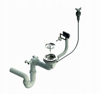 Ablaufgarnitur SpüLe Siphon Siebkorb Abfluss KüChe Automatischer Siphon Chrom