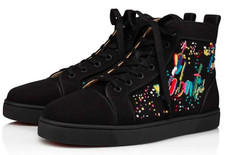 Sneakers alte Christian Louboutin Louis Orlato nuove con logo ricamato 43 US 10