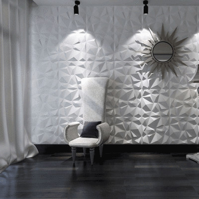 12pcs 3D Tile Brick Wall Sticker Self-adhesive Foam Panel Wallpaper 11.8*11.8in