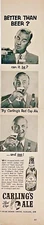 Carling's Red Cap Ale Black and White Magazine Paper Ad
