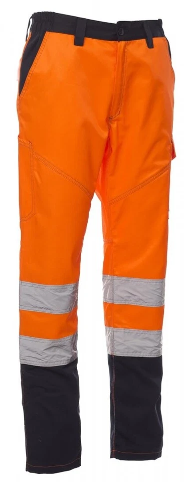 Taglie Forti Uomo Pantalone Alta Visibilità Over Size Bande Riflettenti S - 7XL - Immagine 3 di 4