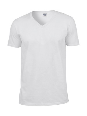 4 Stück Set Gildan Herren V-Neck T-Shirt Baumwolle Deluxe Softstyle Tee 64V00 NE