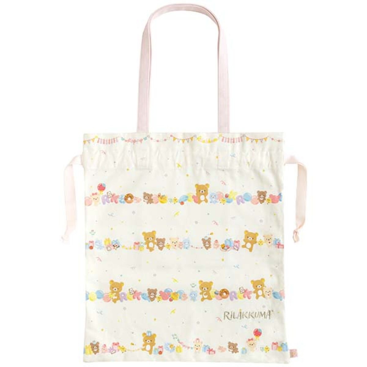 San-X Rilakkuma Tote Bag (Niko Niko Happy for you) Drawstring Bag