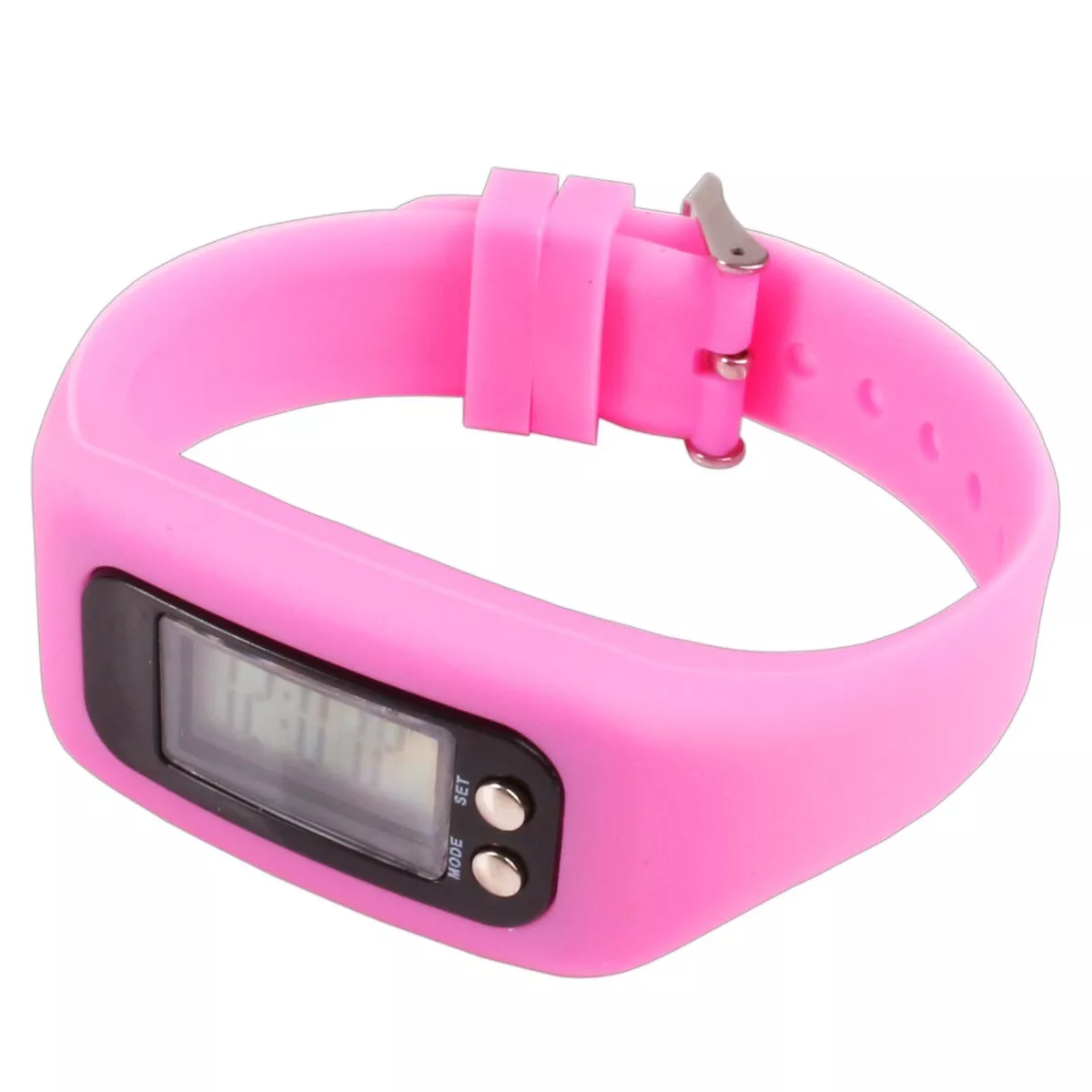 PINK FITNESS TRACKER WATCH Silicone Wristband Pedometer Activity Exercise Fitbit