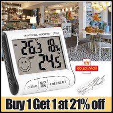 Digital LCD Thermometer Hygrometer Temperature Humidity Meter with Probe Sensor