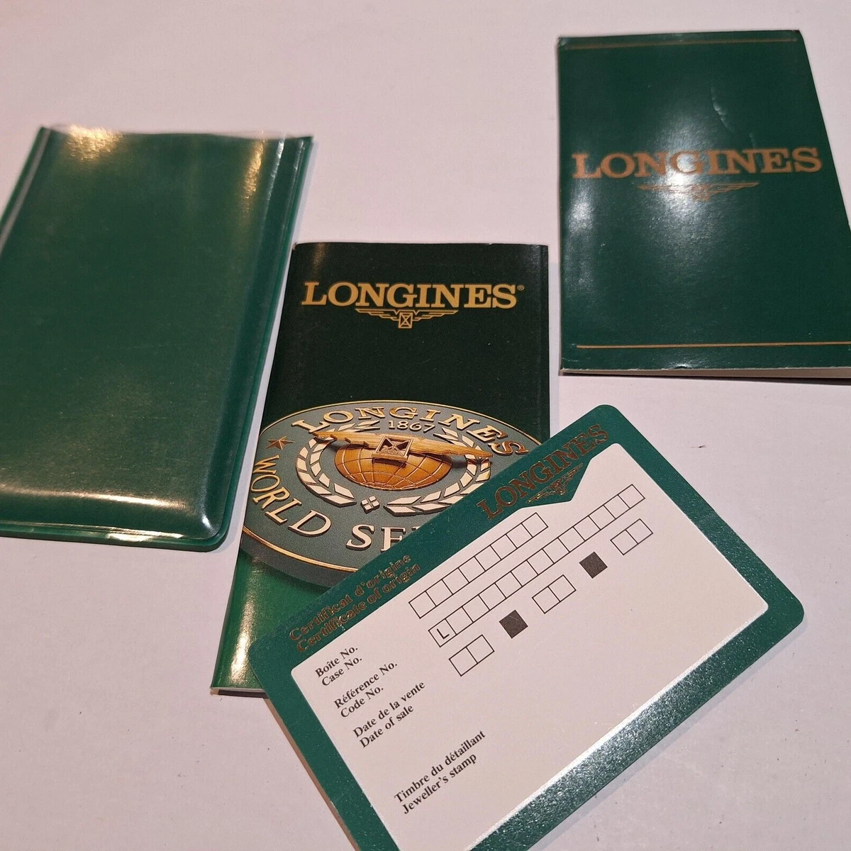 Folletos de garantía Longines International en blanco