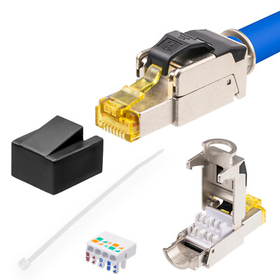 Netzwerkstecker Cat 8 Cat.8.1 Cat7a RJ45 LAN werkzeuglos AWG22 Stecker Ethernet