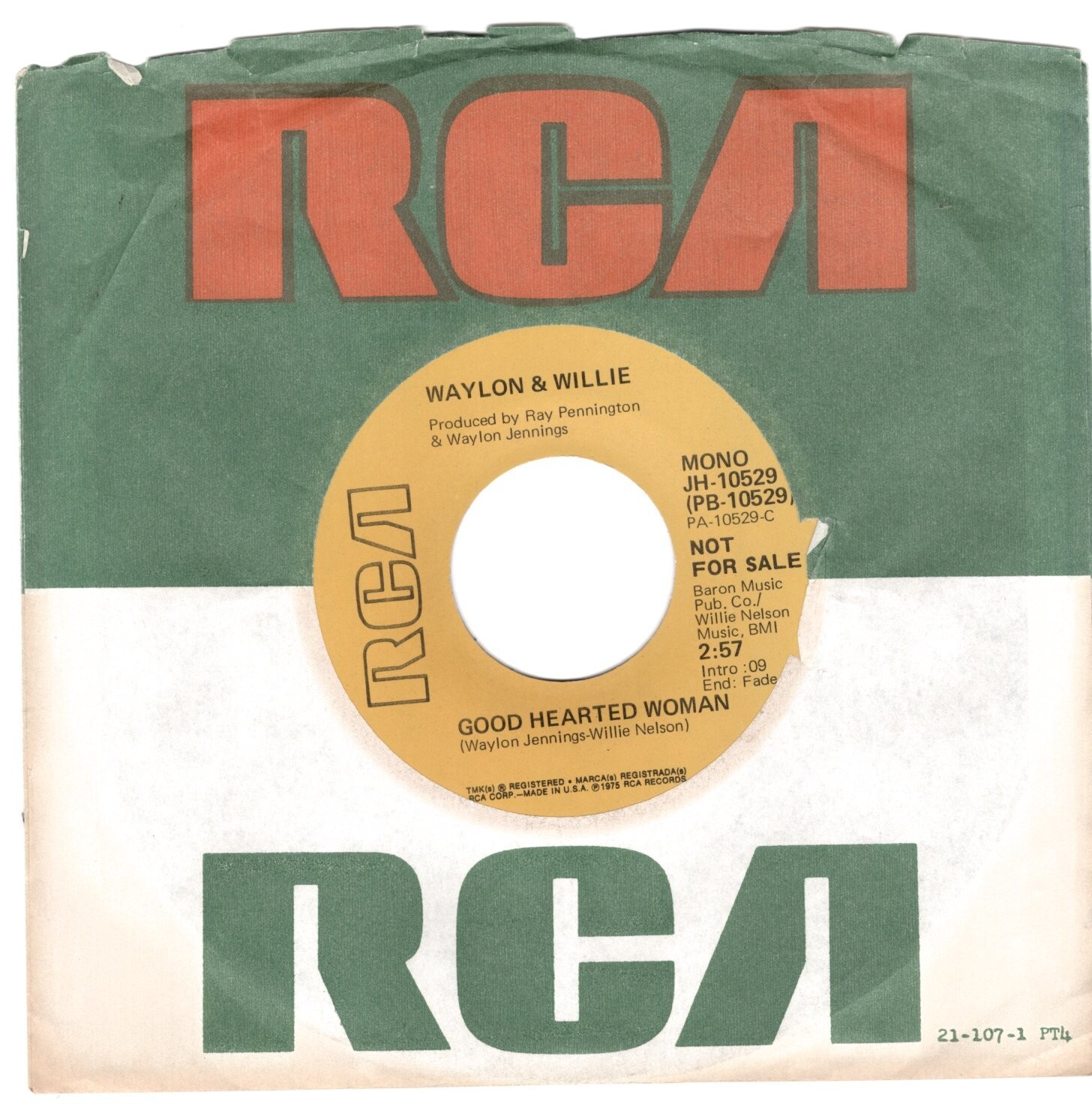 Waylon & Willie-Good Hearted  Woman (VG+) Promo