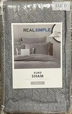 Real Simple Lattice Grey Euro Sham Pillow Sham