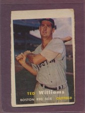 CRAZY HUGE 1957 Topps Ted Williams Miscut MC Error GIANT SIZED 1 HOF Red Sox GD