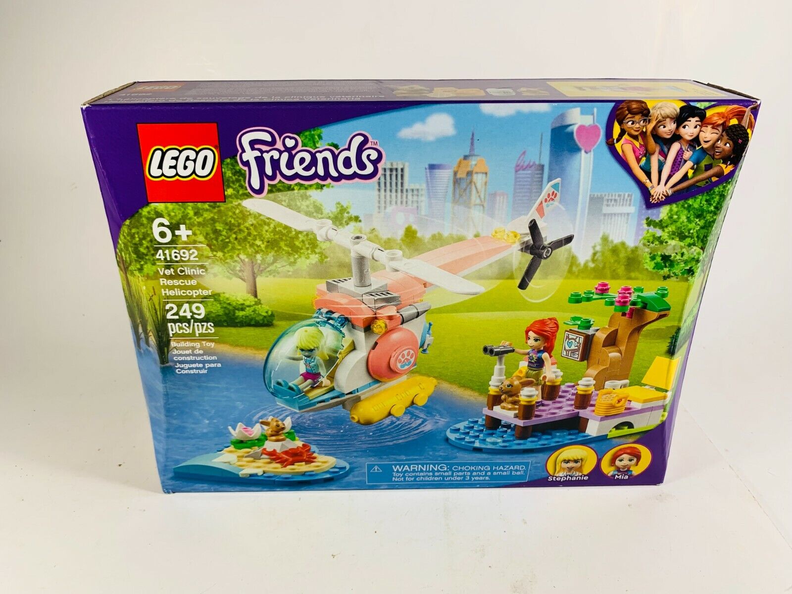 LEGO Friends Vet Clinic Rescue Helicopter 41692 Building Kit 249 Pieces New 