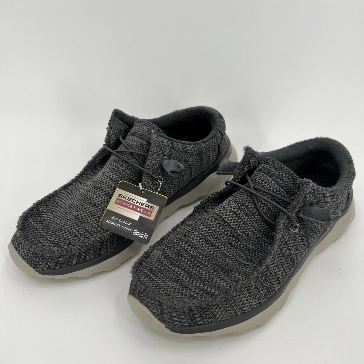 Skechers Mens Bulger Zenwick Slip on Sneakers sz 9 Charcoal Gray