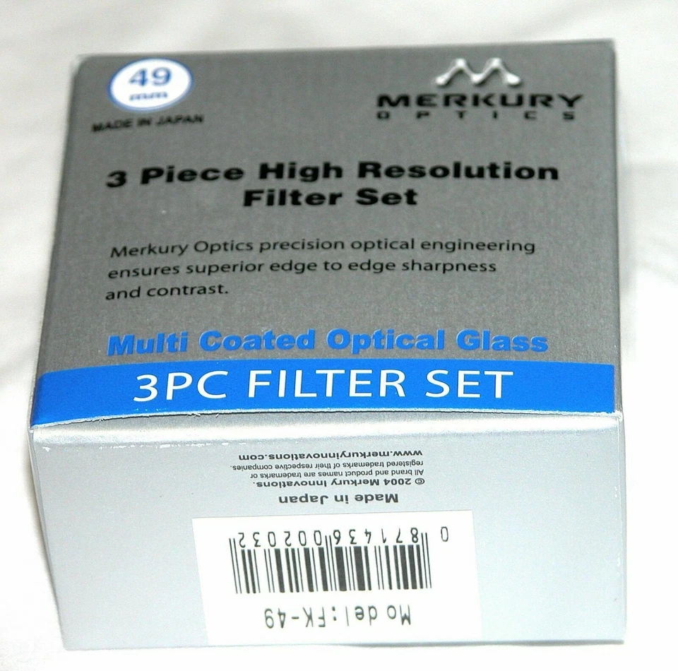 49mm 3P Hi Def Pro Lens Filter Kit UV PL FLD Japan MC Merkury Round 49 mm - Image 2 of 2