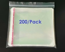 200/Pack RESEALABLE Plastic Clear Wrap Jewel Case CD Storage Sleeves 3 Mil