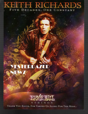 2010 Print Ad for Ernie Ball Strings w/ Keith Richards
