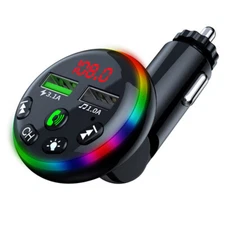 Car FM Transmitter Dual USB Fast Charging Phone Charger Adapter Wireless Handsfr