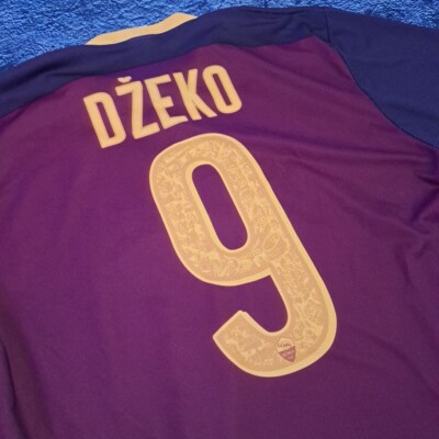 AS Roma Home 2015- 2016 Soccer Futbol Dzeko #9 Shirt Men's Size