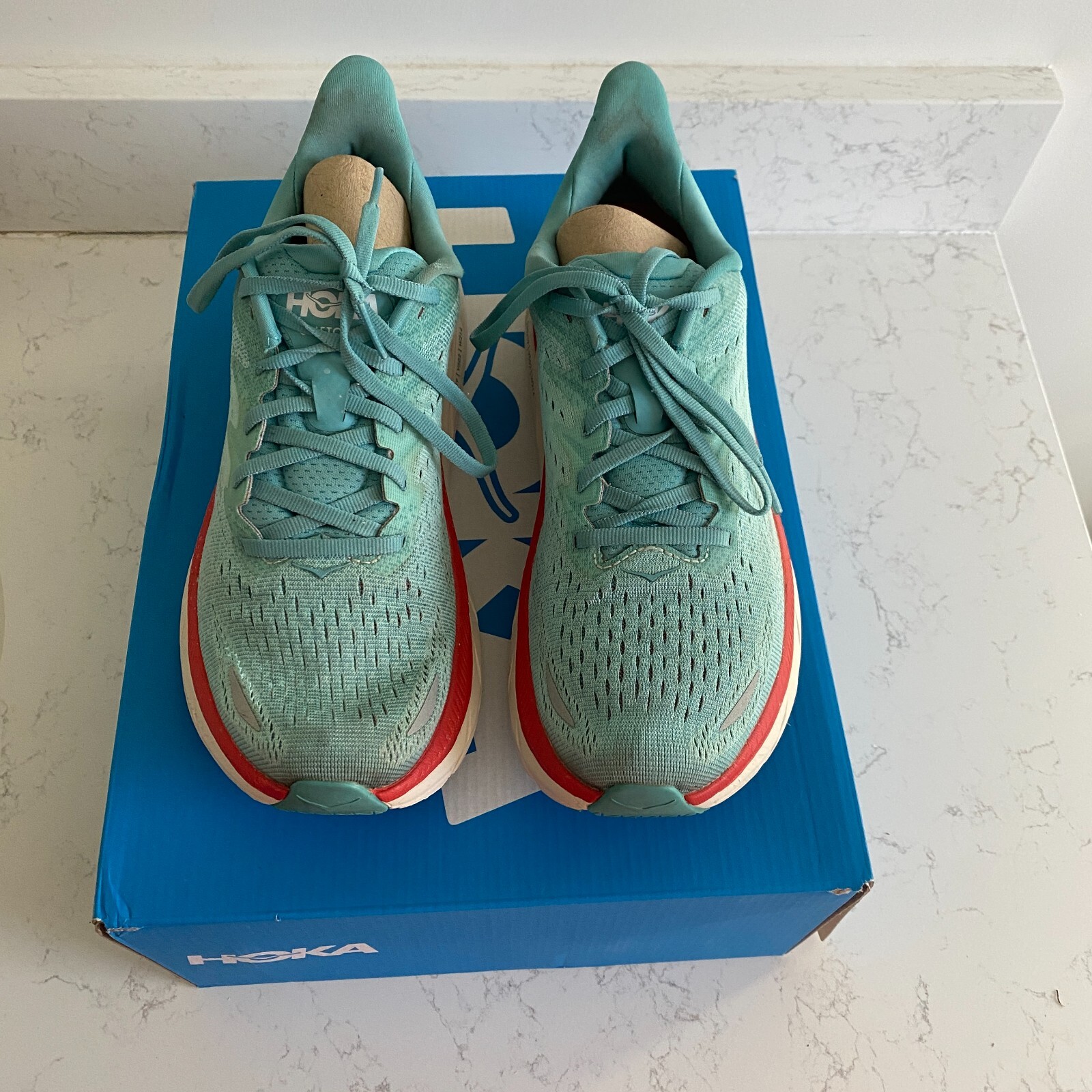 Hoka One One Clifton 8 Aquarelle Blue Women's Running Shoes Size 8B 1119394 AEBL thumbnail 2