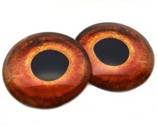 Pair Orange Tench Fish Glass Eyes Jewelry Doll Taxidermy Flatback Cabochons