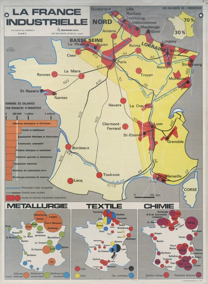 Carte régions France Lorraine Bretagne Normandie Alsace Ecole - Photo 1/1