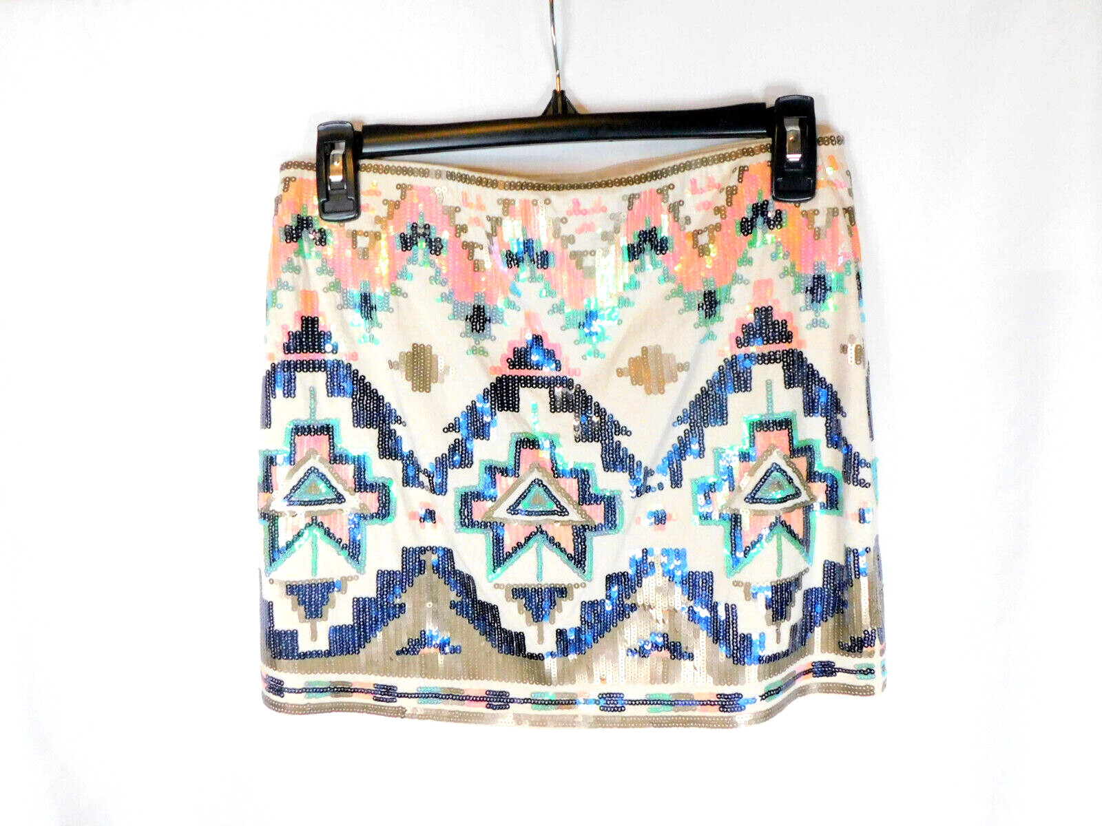 Express Lined Sequence Multi Color Skirt, Jersey … - image 2