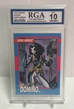 1992 MARVEL DOMINO #13 CARD  SERIES 1 SUPER HEROES X-MEN RGA GRADED 10 GEM MINT