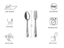 Forks and Spoons 12 Pieces Stainless Steel Cutlery Silverware Flatware Tablew...