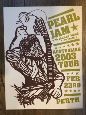 PEARL JAM POSTER 2/23/2003 TOUR AMES BROS PERTH AUSTRALIA EDDIE